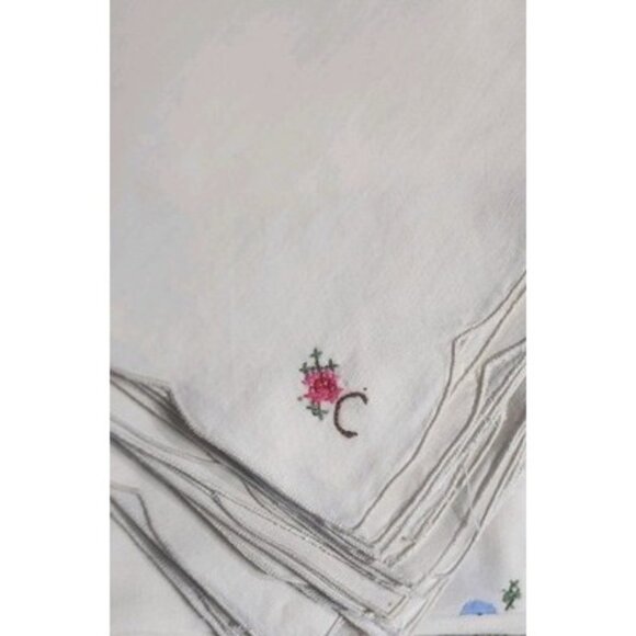 Gorgeous Handmade Embroidered Applique Table Cloth Cutaway Lace 12 Napkins 6 Tea - Picture 10 of 16